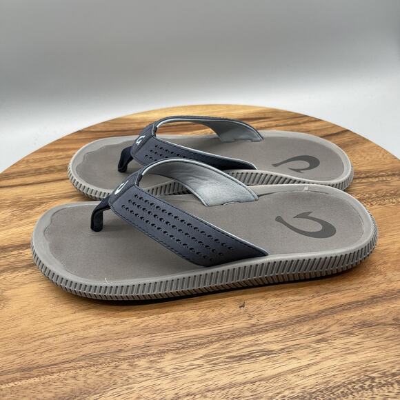 OluKai Ulele Sandals Mens Size 8 Gray Blue Flip Flops Thong Beach Casual Shoes main image 8